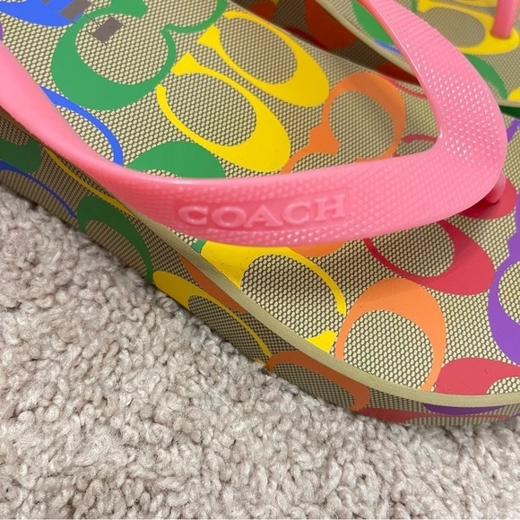 Coach Rainbow Platform Flip Flop Sandals - Picture 4 of 10